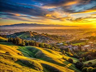 Canvas Print - Serene San Jose Sunset: Golden Hour Landscape Photography