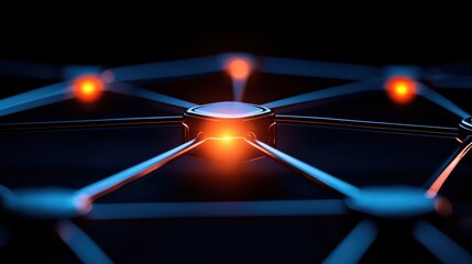 Poster - Abstract Network Structure with Glowing Nodes and Connections