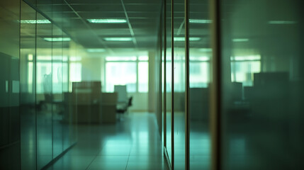 Wall Mural - Blurring the Background in a Modern Office Interior modern office interior ,blurred bokeh background 