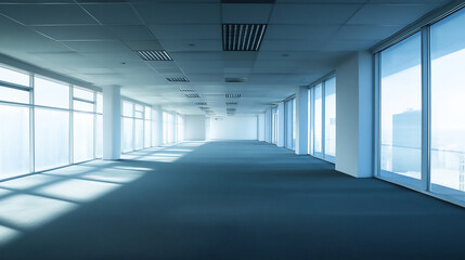 Wall Mural - Blurring the Background in a Modern Office Interior modern office interior ,blurred bokeh background 