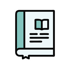 Poster - Book icon on transparent background, minimalistic design for learning concept