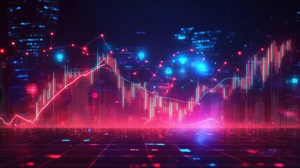 Poster - abstract background of financial technology innovation generated by ai, fintech, innovation, technol