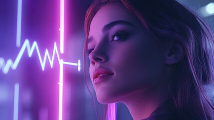 Poster - Futuristic Business Growth Chart with Light Effects