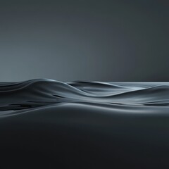 Wall Mural - Minimalist dark wallpaper featuring elegant waves and soft light with zen papaya design elements