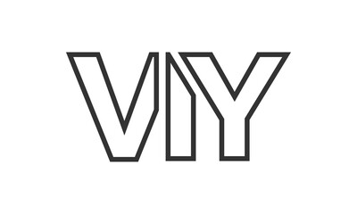 Poster - VIY logo design template with strong and modern bold text. Initial based vector logotype featuring simple and minimal typography. Trendy company identity.