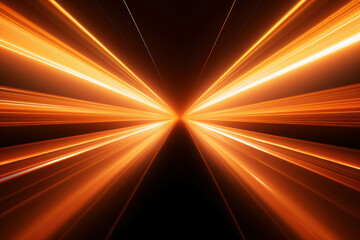 Poster - Stunning orange light effect radiating in straight lines creating dynamic energy and motion