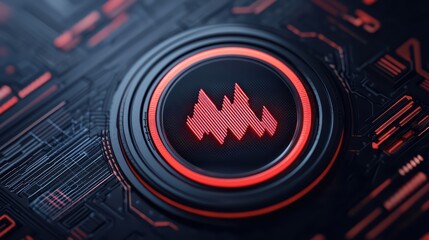 Poster - Futuristic Sound Wave Design on Dark Background for Tech Visuals