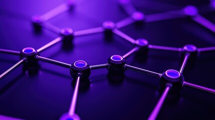 Poster - Abstract purple background with glowing nodes and connecting lines