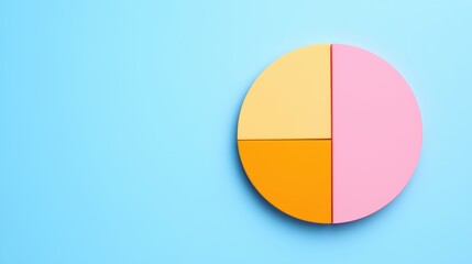Poster - Colorful Pie Chart on Light Blue Background for Business Presentation