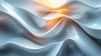 Poster - abstract background featuring gray silver and white waves
