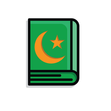 Ramadan icon. Islamic holy book vector. reading the Koran, reciting the Koran, recitations, studying. activities in the holy month of Ramadan. simple 3d design style