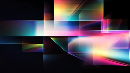 Poster - Dynamic neon light patterns creating abstract geometric art in motion