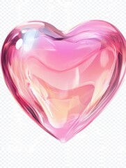 Sticker - pink heart On transparent background. PNG