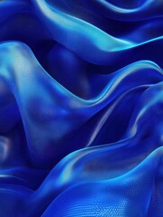 Poster - blue abstract wavy 3d holographic scientific background