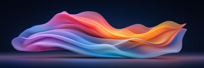 Fototapete - A dynamic visual of a bold elliptical shape with horizontal fiery stripes that flow from red to