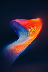 Leinwandbilder - A retro-futuristic animation of a vibrant elliptical form with alternating stripes of red, orange,