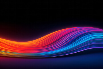 Leinwandbilder - A mesmerizing, smooth-pulsing animation of an elliptical shape adorned with vivid horizontal