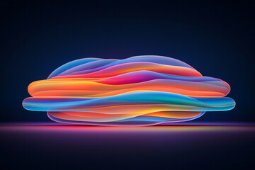 Poster - A mesmerizing, smooth-pulsing animation of an elliptical shape adorned with vivid horizontal