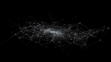 Poster - Abstract business connection of lines from nodes It is connected to endless nodes and represents the innovation of communication in the network.