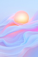Poster - A surreal, calming visual of pastel swirls in pink, purple, and blue, with a translucent sphere at