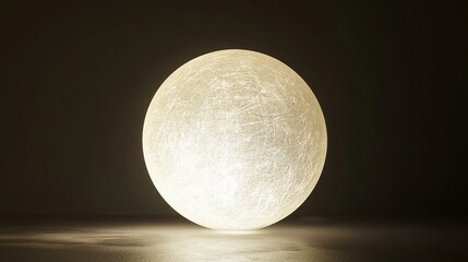 Poster - Soft light sphere creates a calming atmosphere in a minimalist space against a plain background