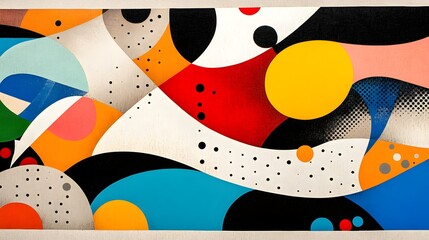 Poster - Vibrant Abstract Art with Bold Colors and Unique Shapes