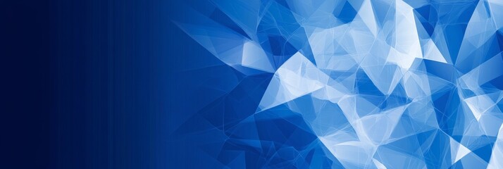 Poster - Abstract Background With Smooth Flowing Gradient Blue Geometric Shapes And A Sense Of Depth