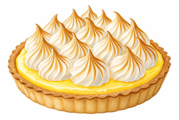 Wall Mural - Dessert Pastries & Pies, A delicious lemon meringue pie with a golden crust and fluffy, toasted meringue peaks, ready to be enjoyed.