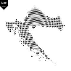 Wall Mural - Abstract image Croatia map from point Black on a white background. Vector illustration eps 10.	
