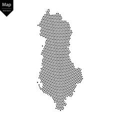 Wall Mural - Abstract image Albania map from point Black on a white background. Vector illustration eps 10.	
