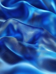 Wall Mural - Blue abstract wavy 3d holographic scientific background