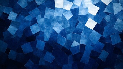 Poster - Abstract Blue Toned Background with Textured Geometric Shapes