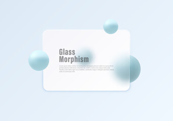 Poster - abstract minimalistic background for glass morphism presentation. panel of transparent material and 