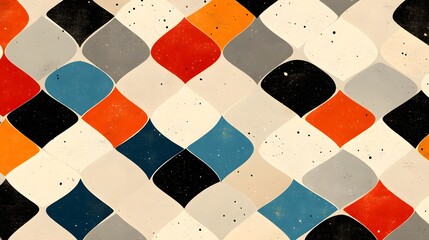 Poster - Colorful Abstract Pattern of Overlapping Shapes and Textures