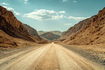 Poster - Desert road journey, canyon landscape, adventure travel