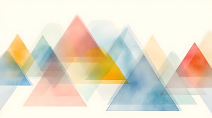 Poster - Soft Colorful Abstract Triangle Shapes in Pastel Shades Background