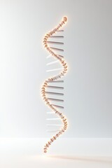 Poster - simple glowing helix floating in sterile minimalistic white environment symbolizing essence of dna research clean and