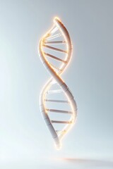 Poster - simple glowing helix floating in sterile minimalistic white environment symbolizing essence of dna research clean and