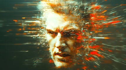 Poster - Human Face Fragmentation in Abstract Digital Art Visualization