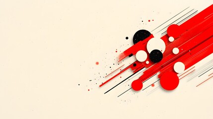 Poster - Abstract Red and Black Design with Circles and Dynamic Lines