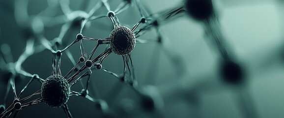 Poster - Neural network connection; science background; microscopic view
