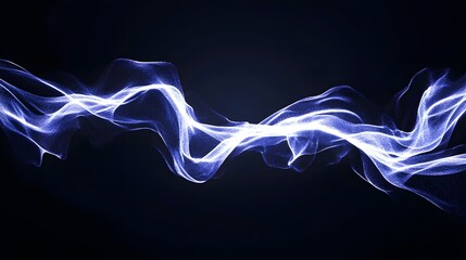 Poster - Ethereal Light Waves Flowing in Dark Background with Smooth Motion