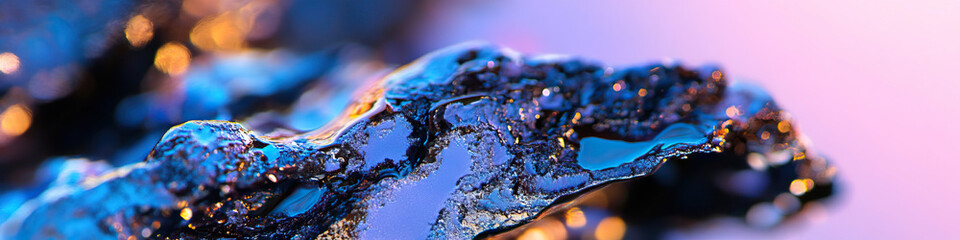 Poster - Close-up Photograph of Iridescent Mineral Specimen