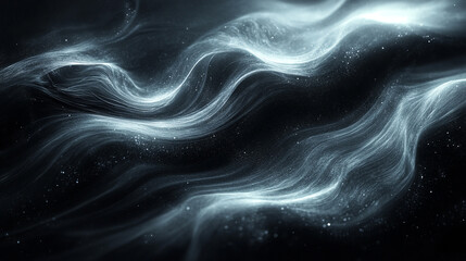 Poster - Abstract Dark Blue Swirling Light Wave Background Design Art Space Lines Fluid Modern Energy Motion 
