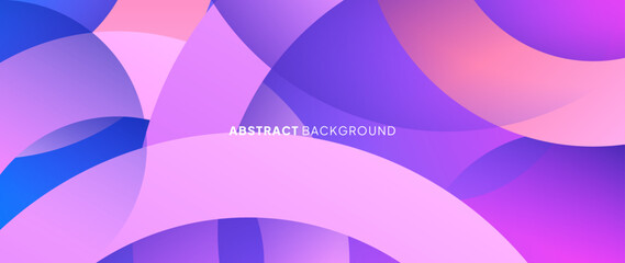 Poster - Abstract background with curved patterns that overlap each other and are randomly arranged with purple and pink gradation colors