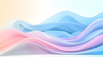Poster - Abstract Soft Flowing Waves in Pastel Colors for Background Design