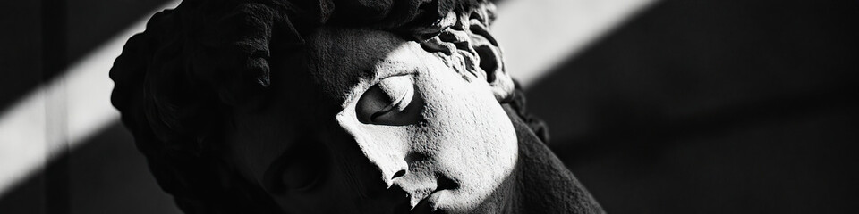 Poster - close-up of classical stone sculpture head