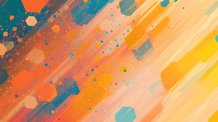 Poster - Abstract Colorful Background with Geometric Shapes and Lines