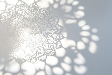 Wall Mural - Mandala shadow, sunlight, wall, leaves, design, background, decor, texture