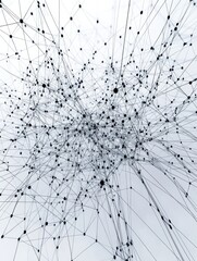 Poster - Abstract business connection of lines from nodes It is connected to endless nodes and represents the innovation of communication in the network.